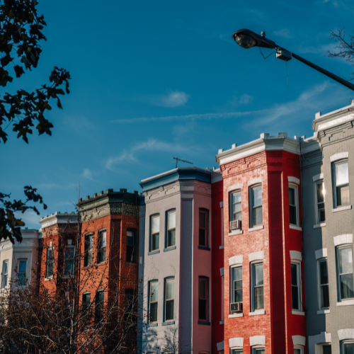 A row of townhouses in Washington, D.C.