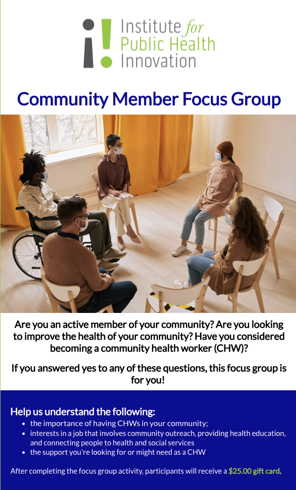 Community Member Focus Group: Join 4/17/2023 or 4/18/2023 - Institute ...